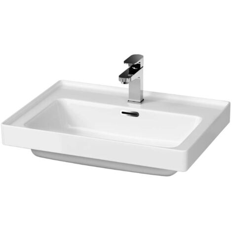Cersanit – Lavabo à encastrer 60x45 cm – Céramique blanche avec trou pour robinet – Trop-plein – K114006