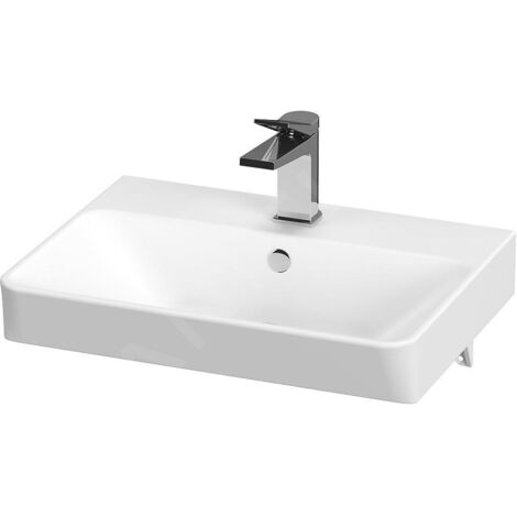 Cersanit Mille - Lavabo 51x38 cm, avec trop-plein, trou pour robinetterie, blanc K675-004