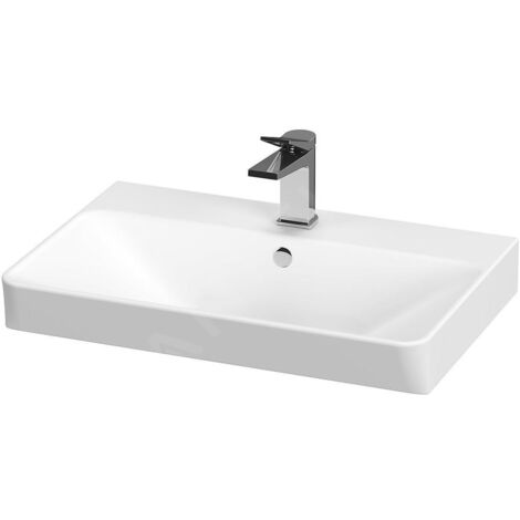 Cersanit Mille - Lavabo 60x41 cm, avec trop-plein, trou pour robinetterie, blanc K675-002