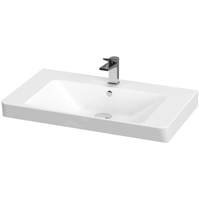 Mille - Lavabo 81x49 cm, avec trop-plein, trou pour robinetterie, blanc K675-003 - Cersanit