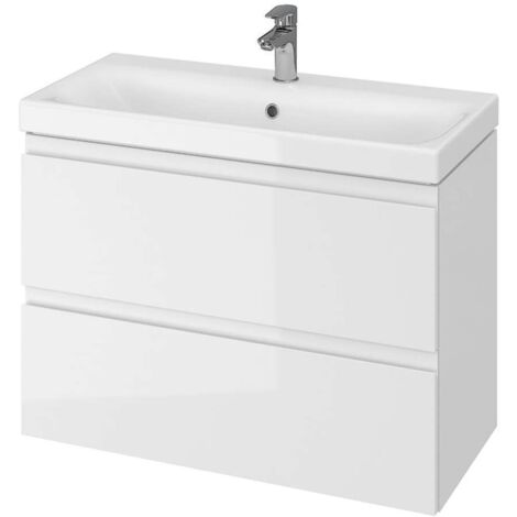 Cersanit Moduo - Armario con lavabo, 57x80x38 cm, 2 cajones, blanco S801-225-DSM