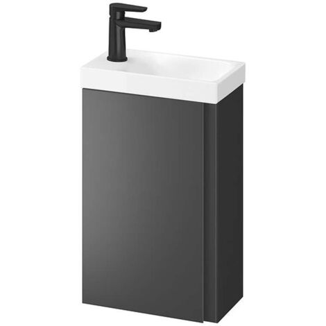 Cersanit Moduo - Armario con lavabo, 59x39x22 cm, 1 puerta, bisagras izq./dcha, antracita S801-467-DSM