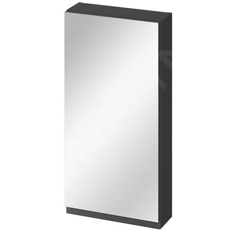 Cersanit Moduo - Armoire à miroir, 80x40x14 cm, 1 porte, charnières G/D, anthracite S590-084