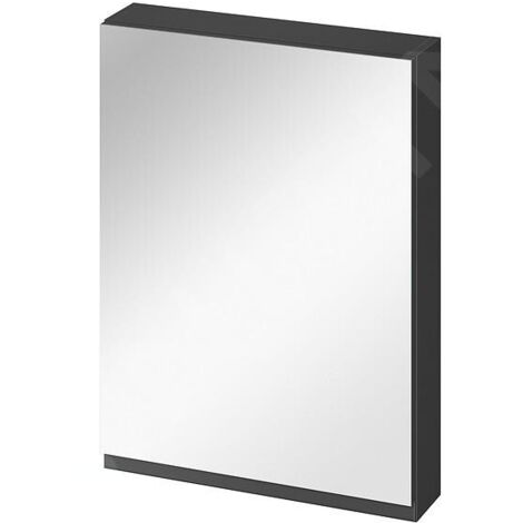 Cersanit Moduo - Armoire à miroir, 80x60x14 cm, 1 porte, charnières G/D, anthracite S590-085