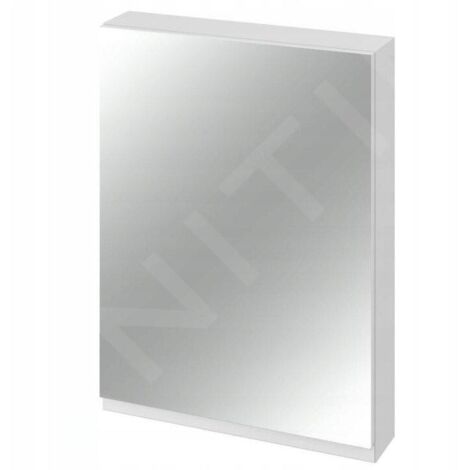 Cersanit Moduo - Armoire à miroir, 80x60x14 cm, 1 porte, charnières G/D, blanc S590-018-DSM