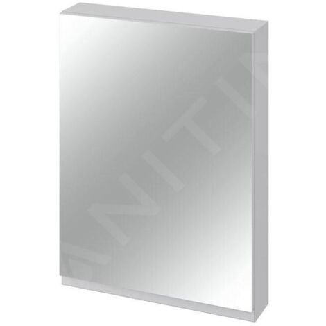 Cersanit Moduo - Armoire à miroir, 80x60x14 cm, 1 porte, charnières G/D, gris S929-017