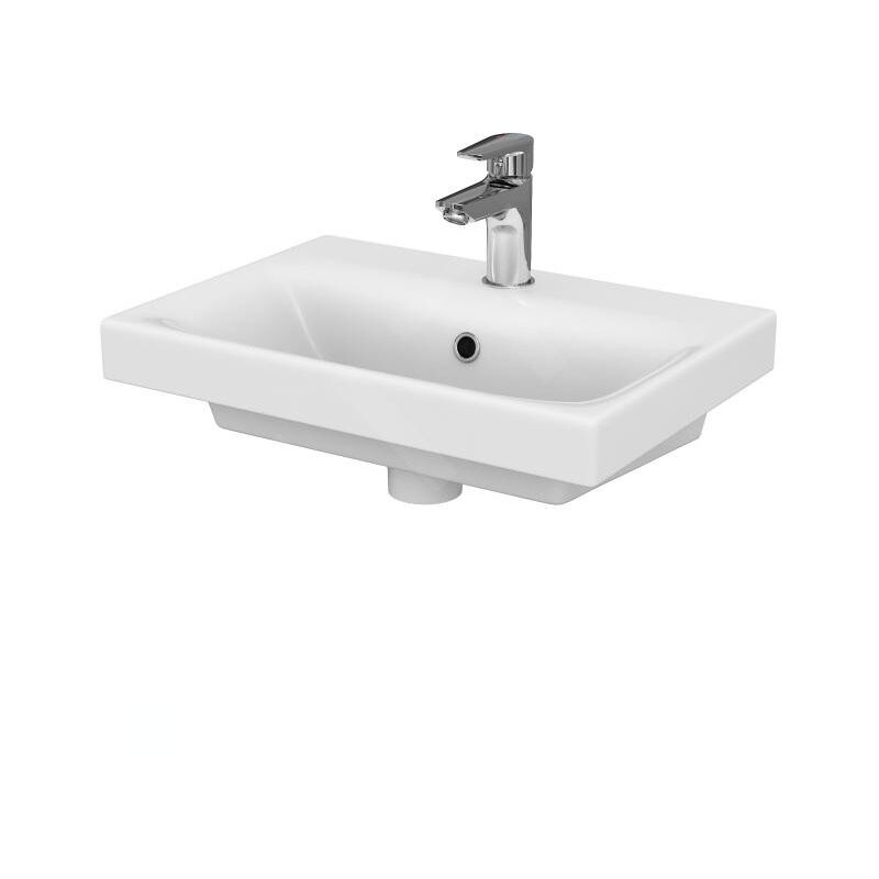 Moduo - Lavabo 50x35 cm, avec trop-plein, trou pour robinetterie, blanc K116-008 - Cersanit