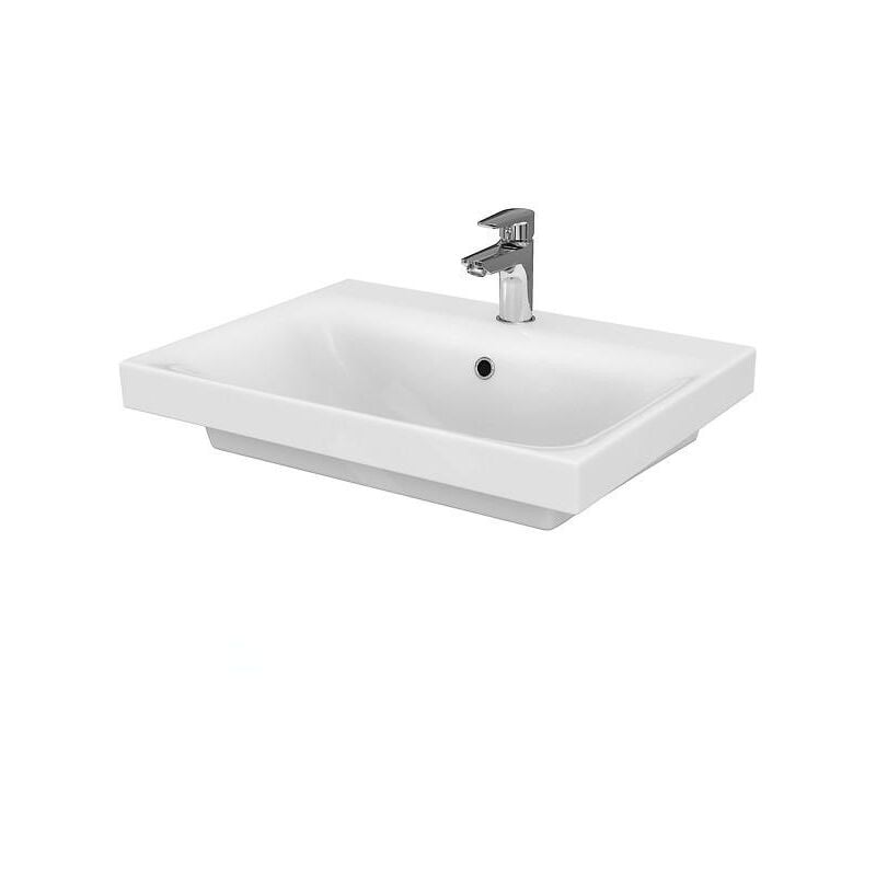 Moduo - Lavabo 60x45 cm, avec trop-plein, trou pour robinetterie, blanc K116-011 - Cersanit