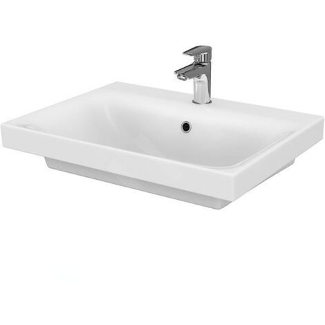 Cersanit Moduo - Lavabo 60x45 cm, avec trop-plein, trou pour robinetterie, blanc K116-011
