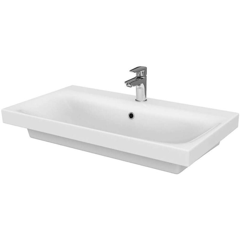Cersanit Moduo - Lavabo 80x45 cm, avec trop-plein, trou pour robinetterie, blanc K116-013