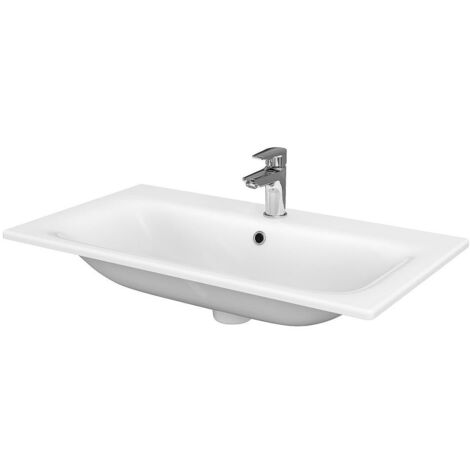 Cersanit Moduo - Lavabo de meuble 80x45 cm, avec trop-plein, trou pour robinetterie, blanc K116-044