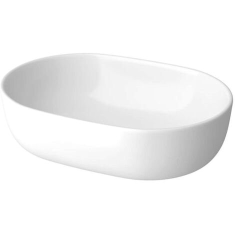 Cersanit Moduo - Lavabo sobre encimera, 50x36 cm, sin rebosadero, blanco K116-049
