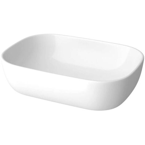 Cersanit Moduo - Lavabo sobre encimera, 51x36 cm, sin rebosadero, blanco K116-050