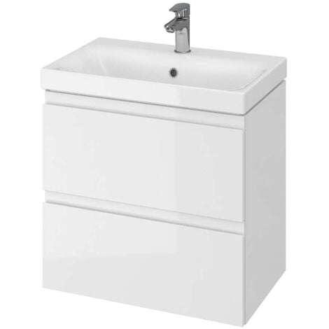 Cersanit Moduo - Meuble avec lavabo, 57x60x38 cm, 2 tiroirs, blanc S801-227-DSM