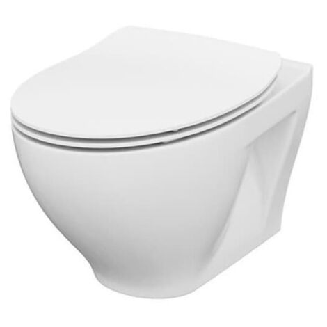 Cersanit Moduo Wand-WC ohne Flansch mit SoftClose-Sitz, Weiß (K701-147-ECO)