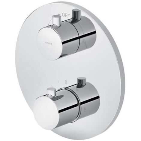 Cersanit Zen - Mitigeur thermostatique à encastrer, 2 sorties, avec corps d’encastrement, chrome S951-564