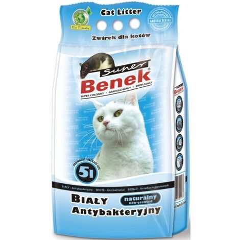 Certech Super Benek White Antibacterial - Litière agglomérante pour chat 5 l