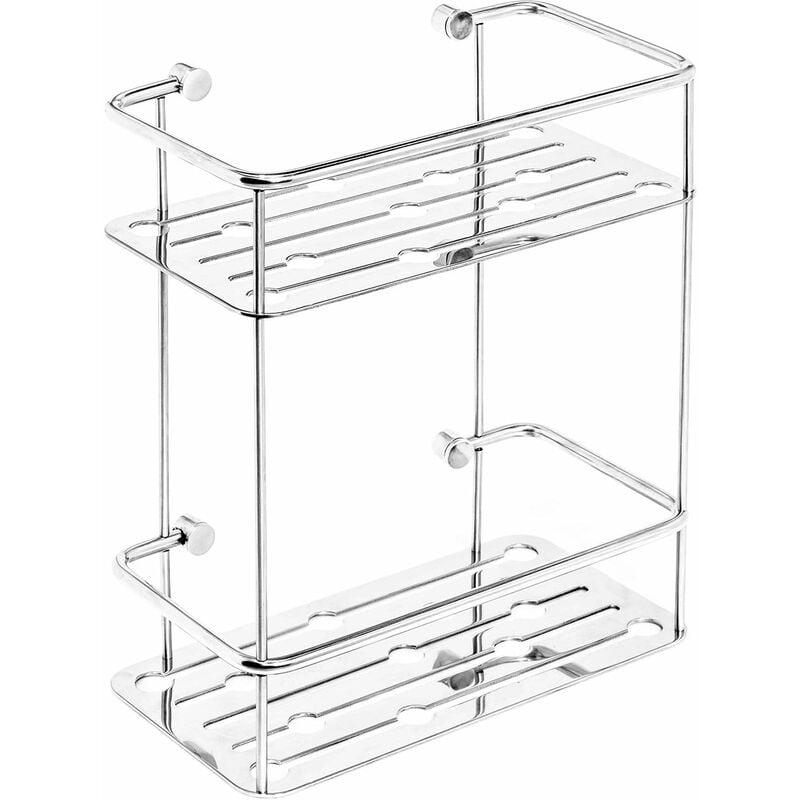 

Certillo de ducha portaobjetos rectangular 2 estantes de acero mod. Thin Line