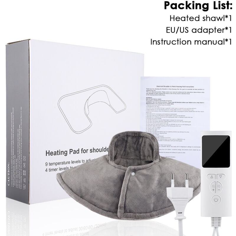 S-giant - Cervical Ultra Doux - Coussin Chauffant Électrique Nuque, Cou - Tissu Hypoallergénique, 9 Températures, Chauffage Rapide, Protection contre