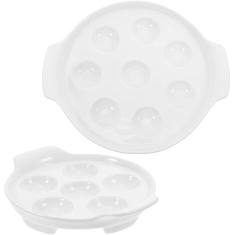 ces Assiette Escargots Porcelaine Blanche avec Support pour