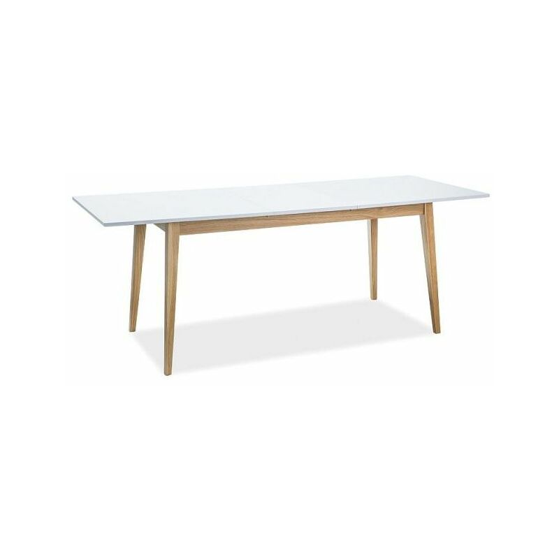 CESAN - Table de salle à manger de style scandinave - Dimensions 120x68x75 cm - Base en bois massif - Plateau en MDF laminé - Blanc