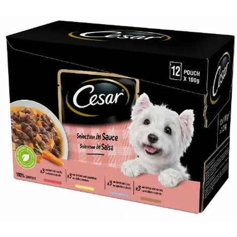 Cesar Cibo umido per cani Ricette di Campagna Manzo Pasta e Carote 150g 