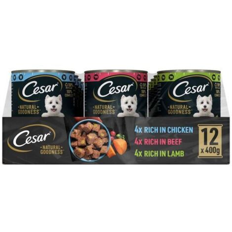 Cesar Natural Goodness Tins Mixed Selection In Loaf 12x400g - 267141