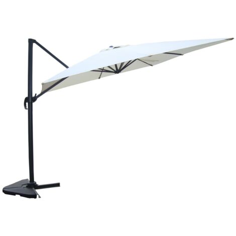 Cesare crudo: Sombrilla excéntrica, rectangular de 3 x 4 m, giratoria en 360 °