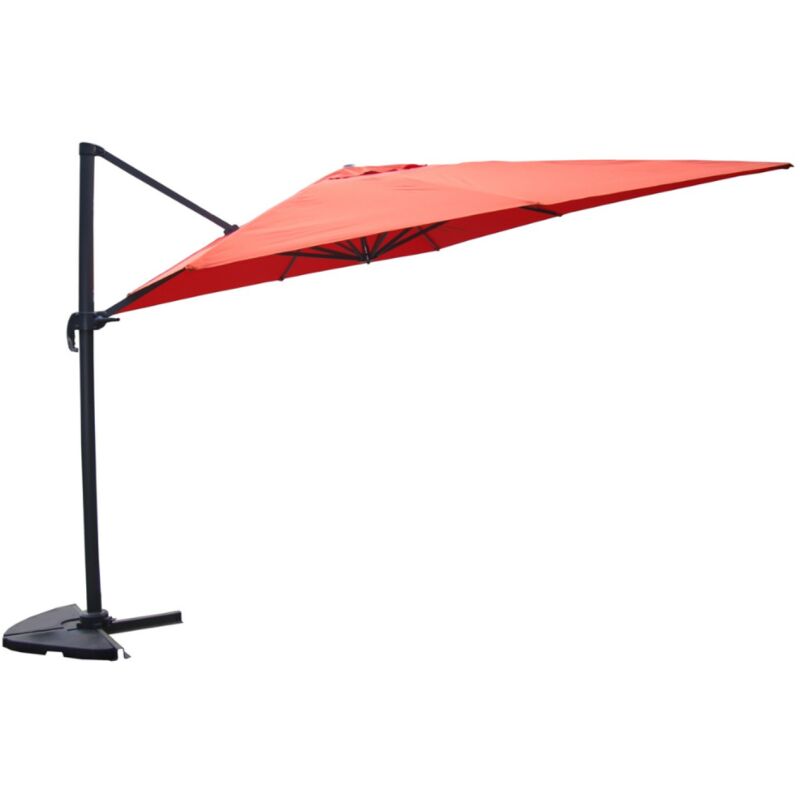 

Concept-usine - Cesare terracota: Parasol excéntrico rectangular 3 x 4 m giratorio en 360° - Terracota