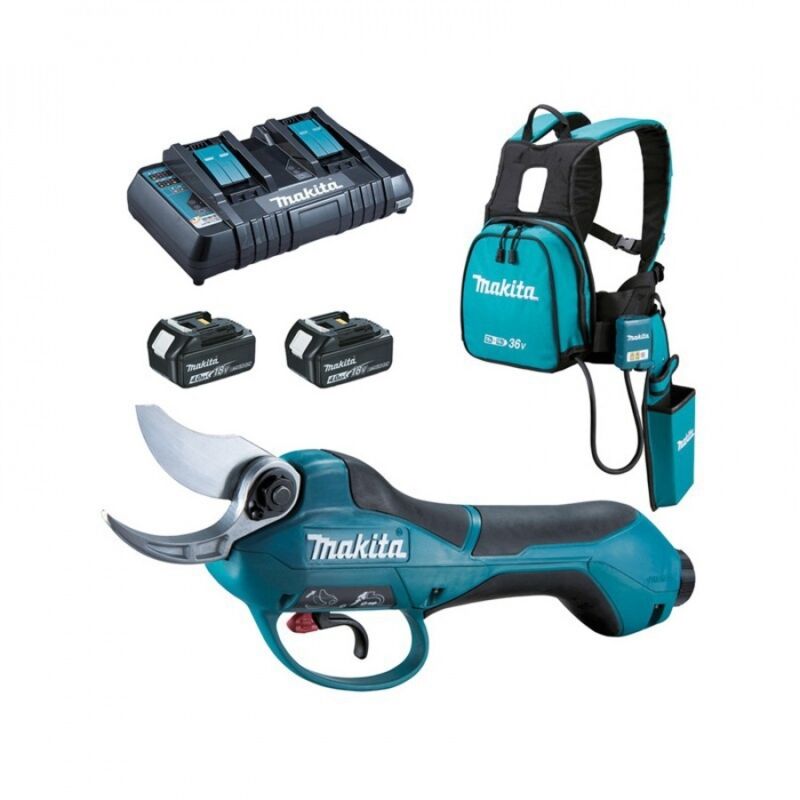 Makita - Sécateur 2 x 18 V, 2 Batteries 18v 5ah et Chargeur, dup361pt2