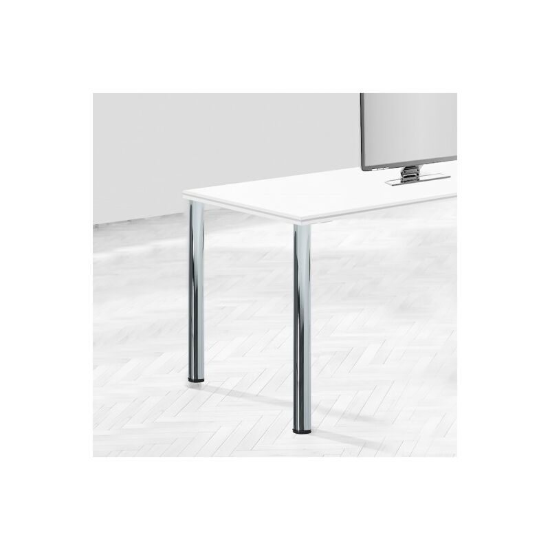 

Patas para mesa, D. 60 mm, regulable 710-730 mm, Acero, Blanco, 4 ud.