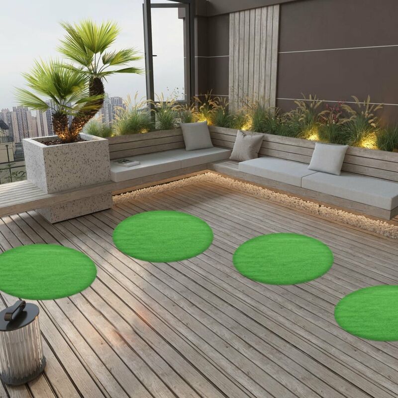 

Cesped artificial con tacos redondo 95 cm verde