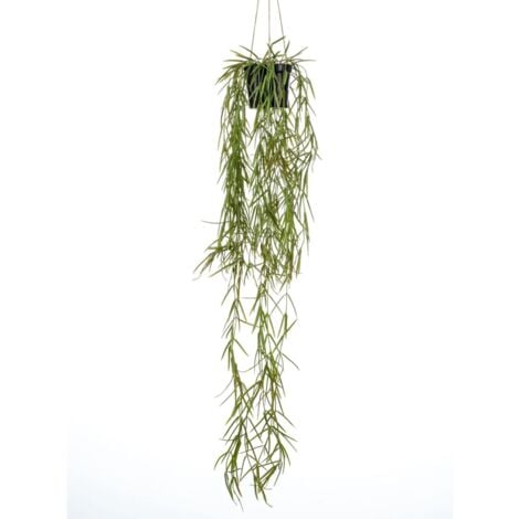 Cespuglio Appeso di Hoya Artificiale 80 cm in Vaso Emerald - Verde