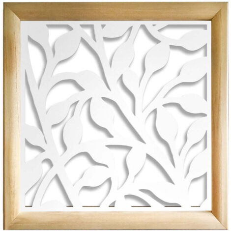 CESPUGLIO - Moduli Decorativi in Legno e PVC - Misura: 48x48 cm - Colore: bianco