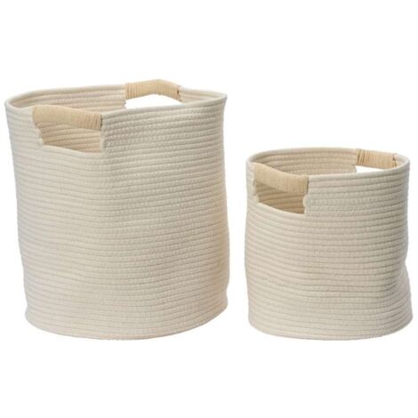 Cesta bianca con manici Grande