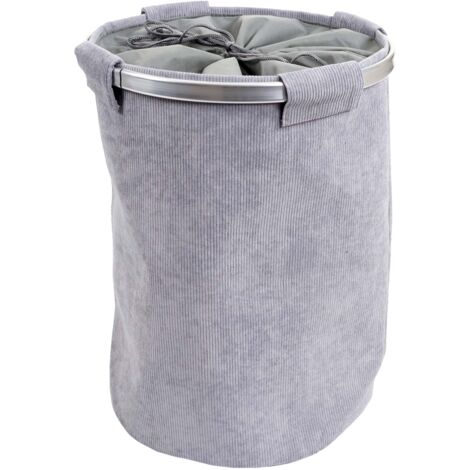 Cesta borsa portabiancheria HHG-240 tessuto, a coste 65l grigio