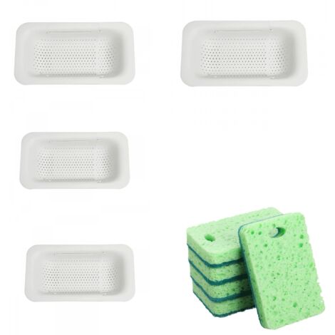 Cesta coladora expandible de 4 piezas, colador para fregadero de cocina. Diseñado para usar con coladores telescópicos de fregadero de cocina (beige).