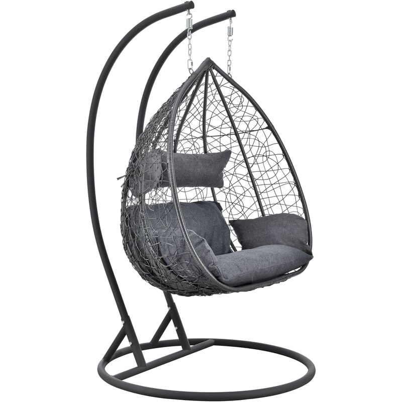 

Cesta Colgante Capileira - 2 Personas - Sillón Silla Colgante - Hamaca con Cojines - máx. 250 kg - Uso en Interiores y Exteriores - Jardín - Camping