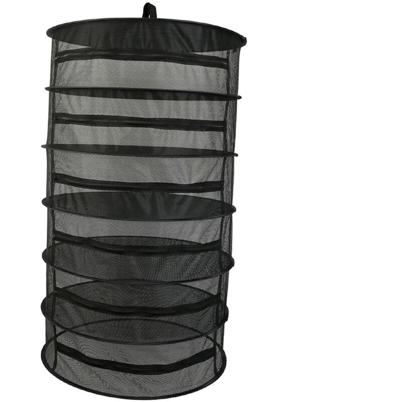 

Cesta colgante, con cremallera, rejilla plegable plegable para secado de hierbas,Negro, 6 capas