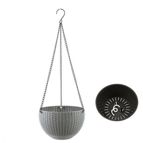Cesta colgante con depósito de agua – Para uso interior y en balcón – Resina PPE – Diámetro 16,5 cm – Disponible en 6 colores – Sistema de autorriego