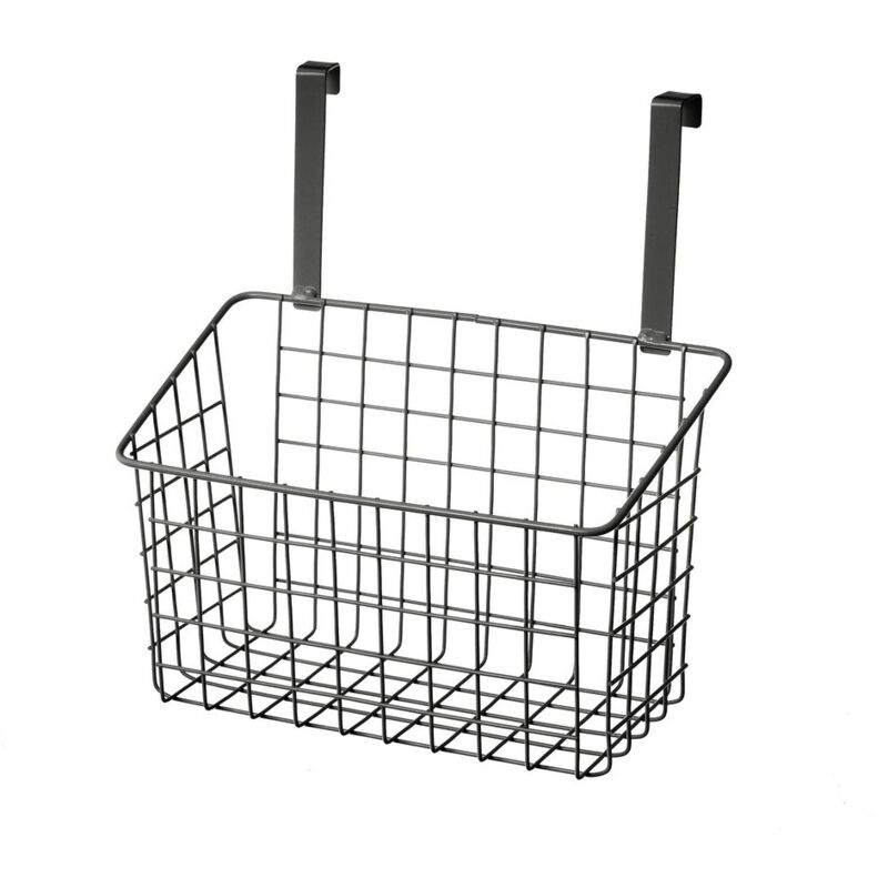 

Cesta colgante con rejilla negra de metal de 26x17x28 cm