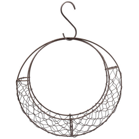  - Cesta colgante de metal en forma de media luna, ideal para suculentas, fabricada en hierro (diámetro exterior: 28 cm / 11,02 pulgadas)