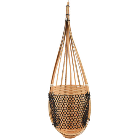 Cesta colgante para orquídeas ② Tejida a mano de forma tradicional ③ Maceta ventilada para orquídeas ④ Ahorra espacio, fácil de colgar ⑤ Bambú ⑥ Beige-amarillo-café ⑦ 750 g