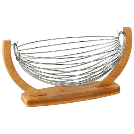 Cesta columpio metal 36x21cm bambú - 5five