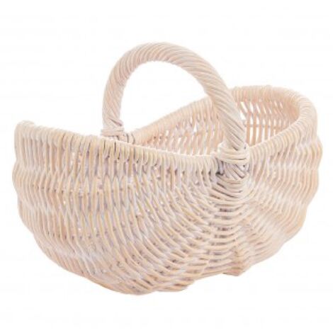 Cesta con 1 manico Narra sbiancato e naturale da esterno -Sbiancato