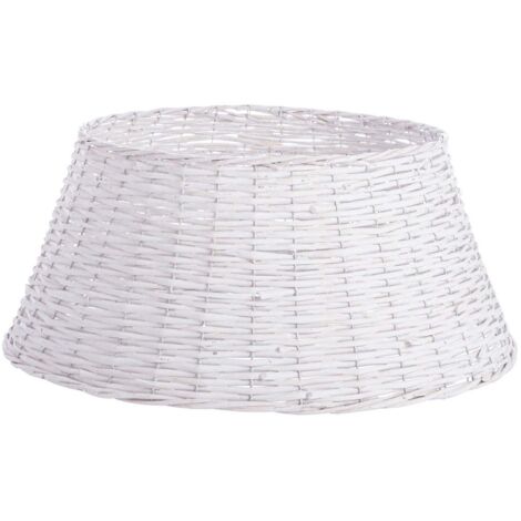 Cesta copribase tonda bianca in legno