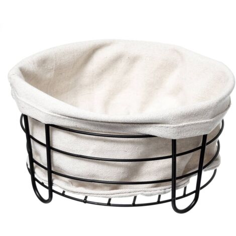 Cesta de acero 25cm beige y negra - 5five