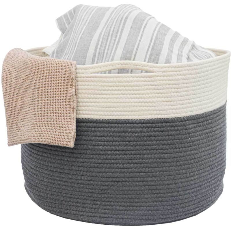 

Cesta de Algodón Ø43x33 45L Cesto de Ropa para Juguetes Plantas Decoración