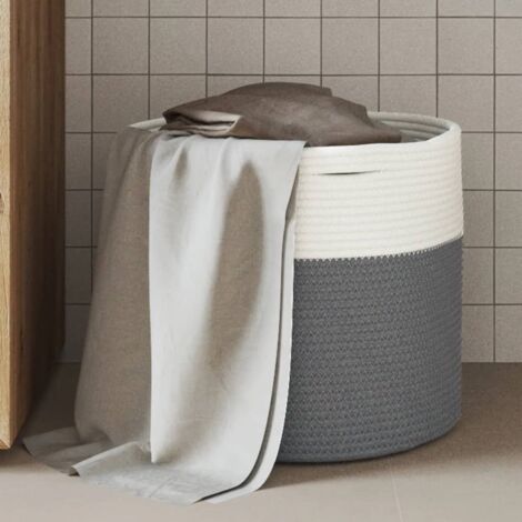 Cesta de almacenaje algodón gris y  Ø40x35 cm