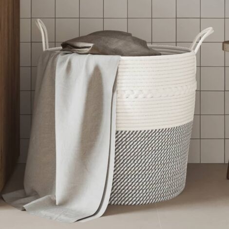 Cesta de almacenaje algodón gris y  Ø43x38 cm